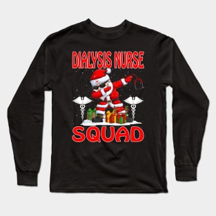 Christmas Dialysis Nurse Squad Reindeer Pajama Dabing Santa Long Sleeve T-Shirt